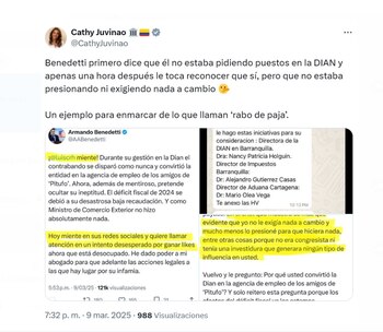 Catherine Juvinao aseguró que las