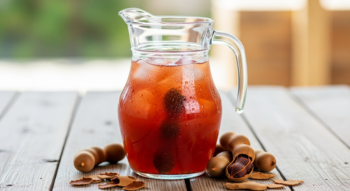 El agua de tamarindo se prepara con fruta fresca con cáscara, agua y azúcar al gusto. (Imagen Ilustrativa Infobae)