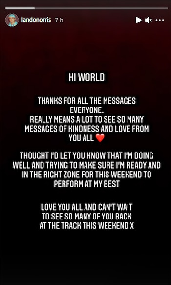 El mensaje de Norris a