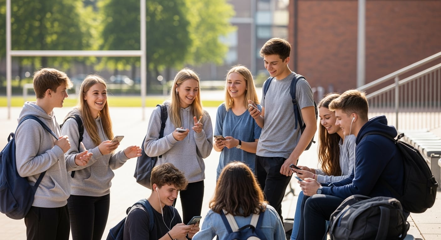 El estudio sobre teléfonos inteligentes en las escuelas relevó a 732 estudiantes, 27 profesionales de la educación y 41 padres en Reino Unido - (Imagen Ilustrativa Infobae)