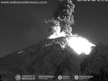 Popocatépetl, explosión