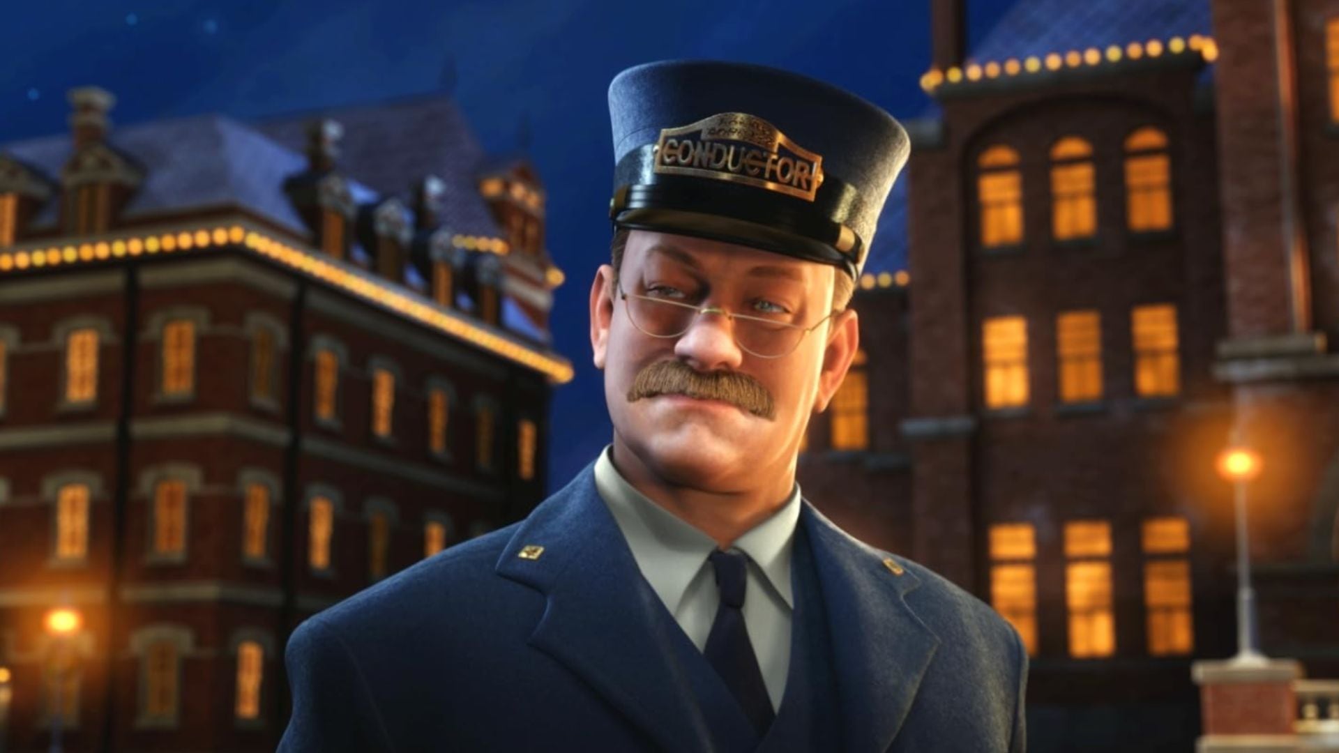 El conductor de 'El Expreso Polar' introduce misterio y tensión, desafiando la inocencia infantil en las historias navideñas (foto: Captura/IMDb)