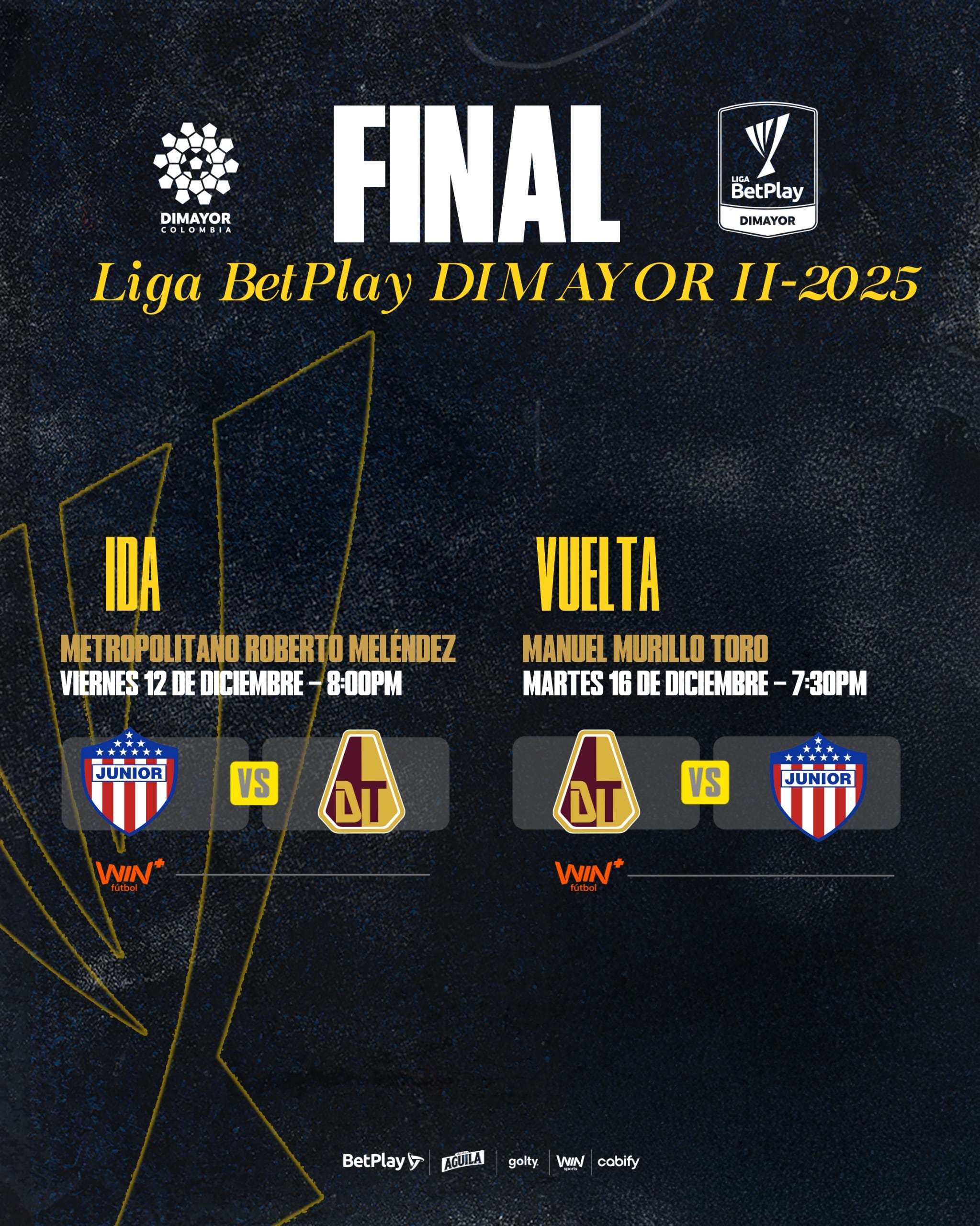 Deportes Tolima y Junior de Barranquilla disputarán el título de la Liga BetPlay II-2025 en una serie de ida y vuelta - crédito Dimayor/X