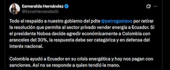 Esmeralda Hernández reaccionó a la