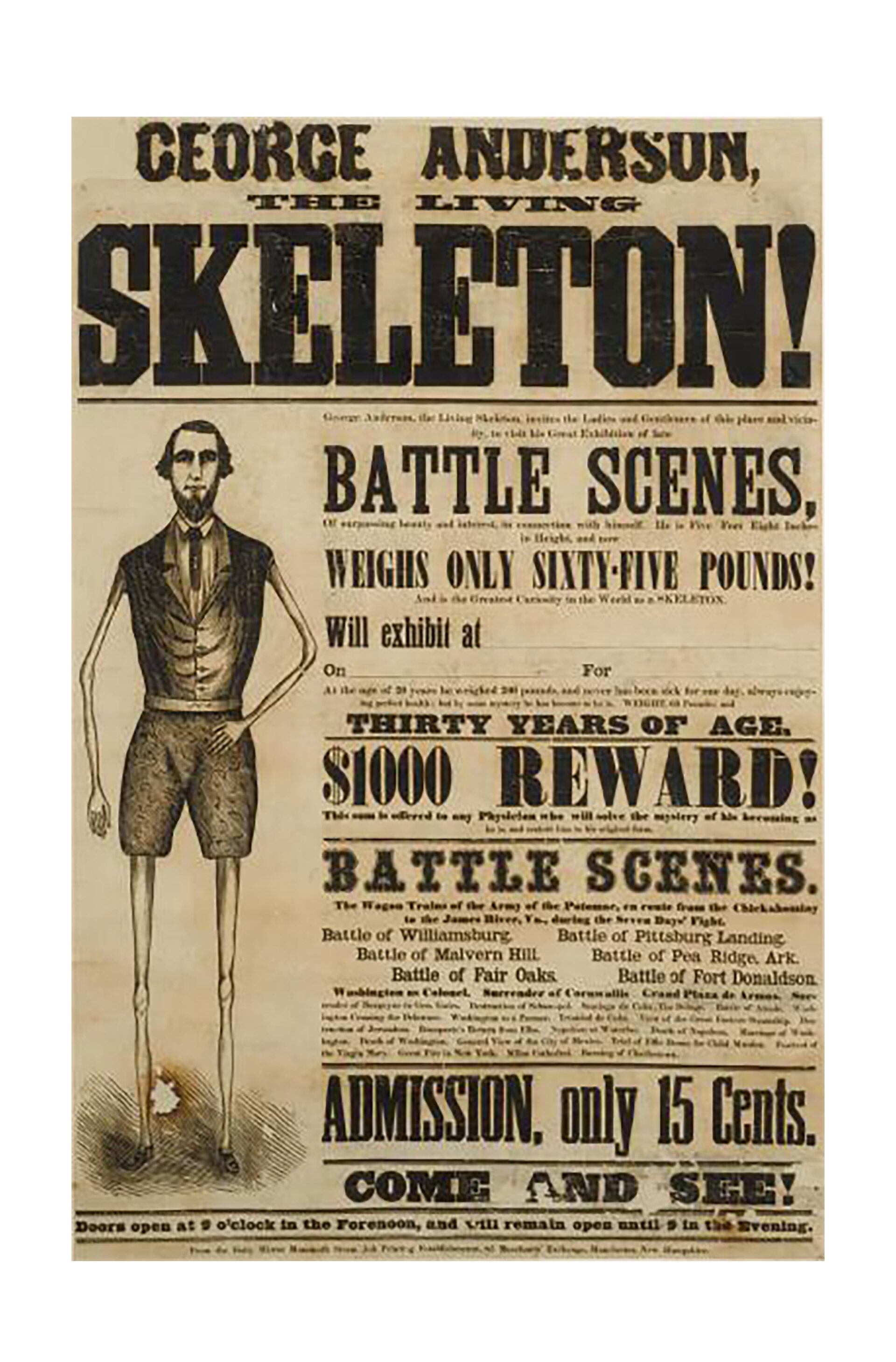 Un afiche en el que se promociona a otro hombre que intentó imitar a Sprague