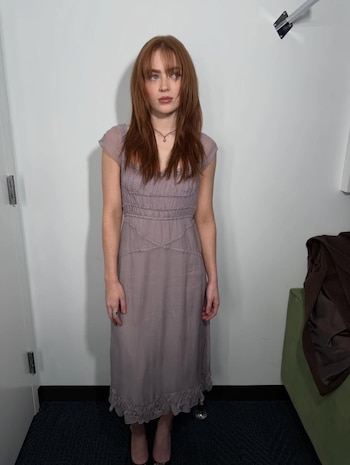 Un vestido lavanda de gasa