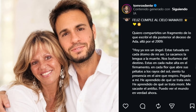 El texto del periodista Tomás Dente para recordar a su mamá el día de su muerte
