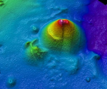 Imagen en 3D del volcán