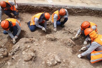 Restos arqueológicos encontrados en medio