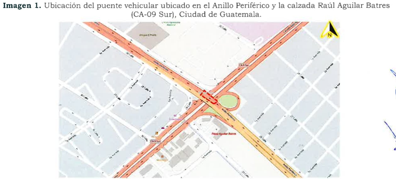 El informe indicó que el mantenimiento del tramo carretero corresponde al CIV por medio de Covial y pidió corregir las causas del deterioro vinculadas con humedad y filtraciones. (Conred)