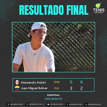 Alessandro Rubini avanzó a la final del J200 de Bogotá.