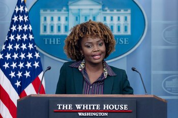 La portavoz de la Casa Blanca, Karine Jean-Pierre. EFE/EPA/MICHAEL REYNOLDS