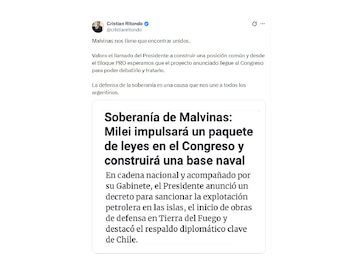 Cristian Ritondo -Malvinas - Milei