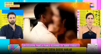 Pamela Franco compara a Domínguez y Cueva y genera debate sobre la paternidad. Captura: Amor y Fuego.