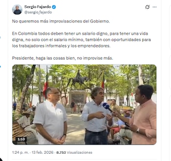 El candidato Sergio Fajardo aseguró que el Gobierno nacional está tomando decisiones improvisadas - crédito @sergio_fajardo/X
