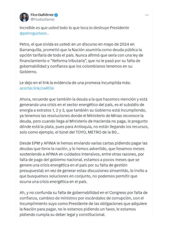 Con esta publicación, el alcalde