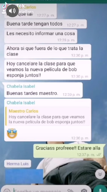 El profesor decidió cancelar la