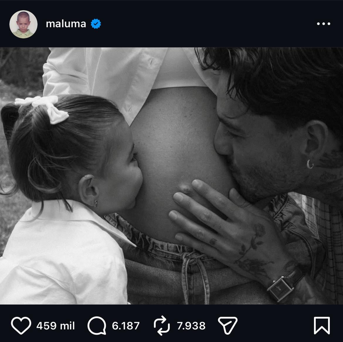 Maluma confirmó que será padre por segunda vez - crédito @maluma/IG
