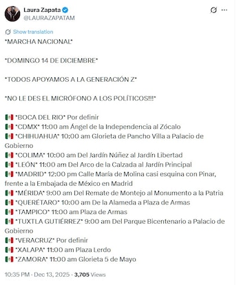 La artista extendió una ferviente