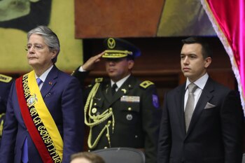 El saliente presidente de Ecuador,