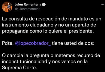 Amenazó con meter recurso de