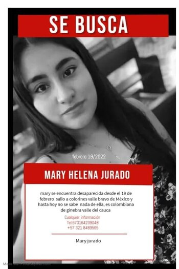 Mary Helena Jurado. Foto difundida