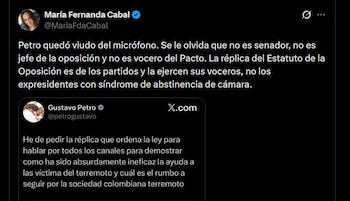 María Fernanda Cabal - crédito @MariaFdaCabal/X