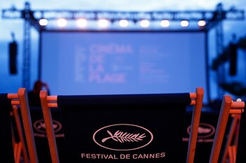 Deckchairs are installed for a