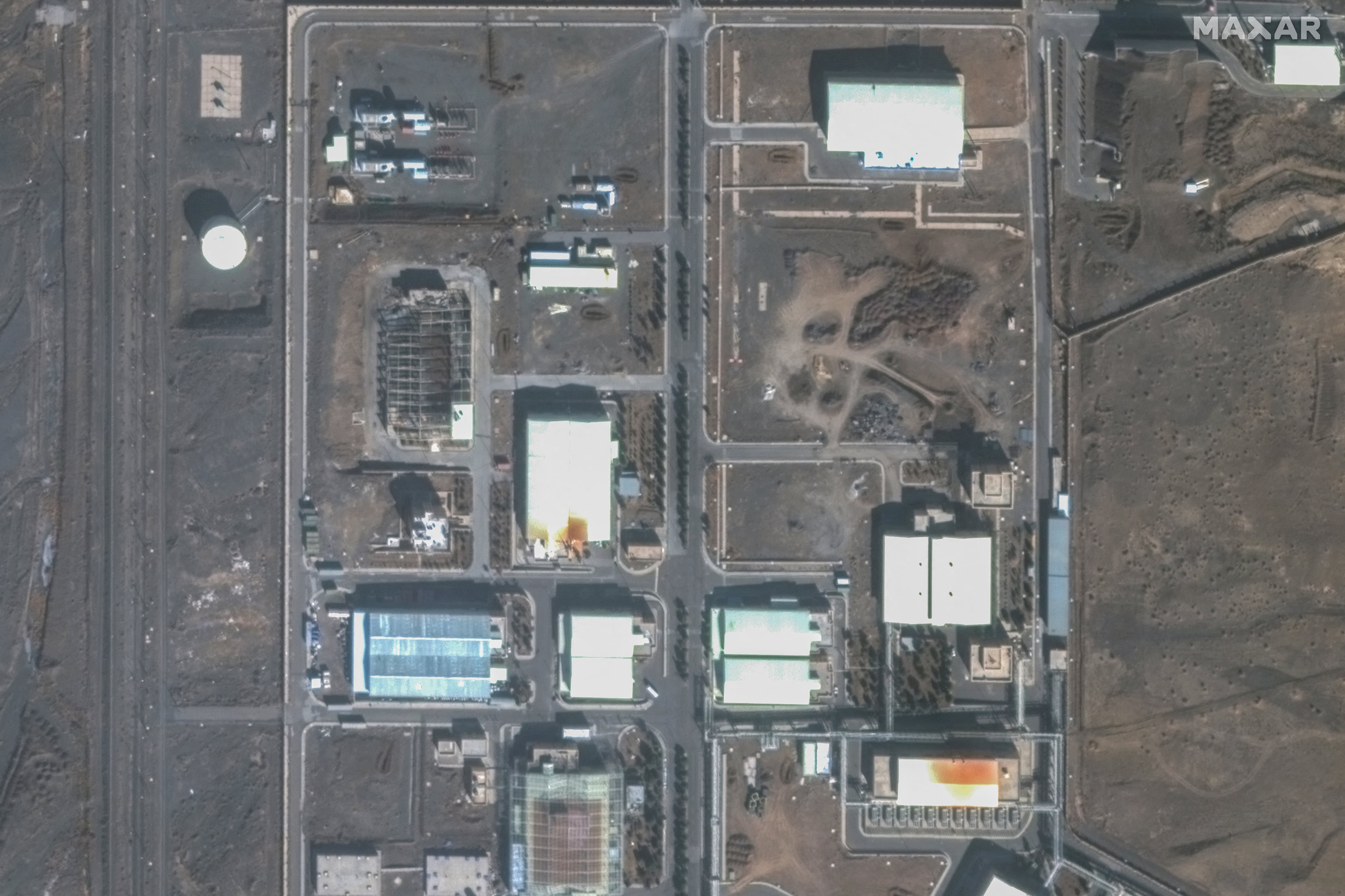 Una imagen satelital muestra la instalación nuclear de Natanz en Irán. Esta imagen fue distribuida el 24 de enero de 2025. Maxar Technologies/vía REUTERS.
