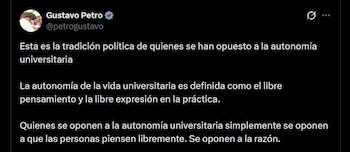 Gustavo Petro - crédito @petrogustavo/X