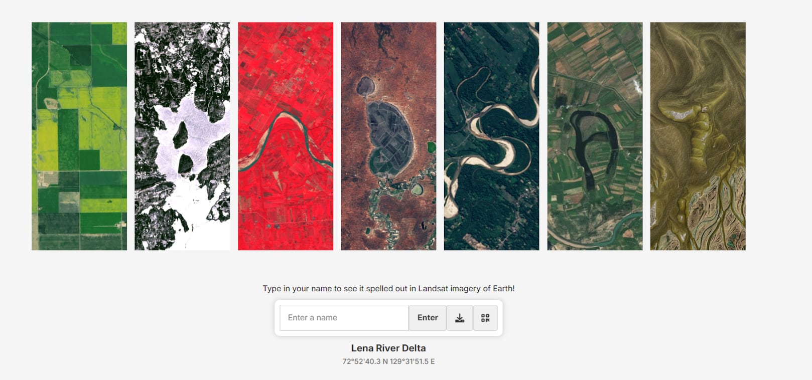 La plataforma de la Nasa, Your Name in Landsat, te permite crear tu nombre con imágenes satelitales de la Tierra.