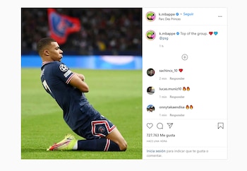 Captura posteo Mbappé