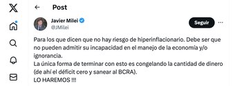 Milei el riesgo de la