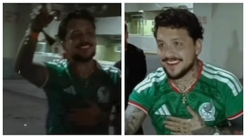 Así celebró Christian Nodal con la afición tras la victoria de México ante Ecuador