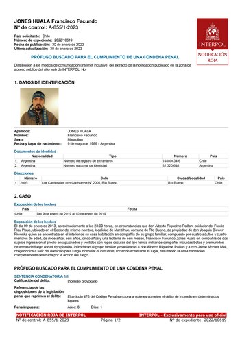 El pedido de captura completo