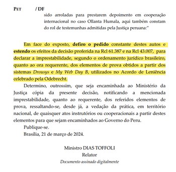 Corte Suprema de Brasil accede