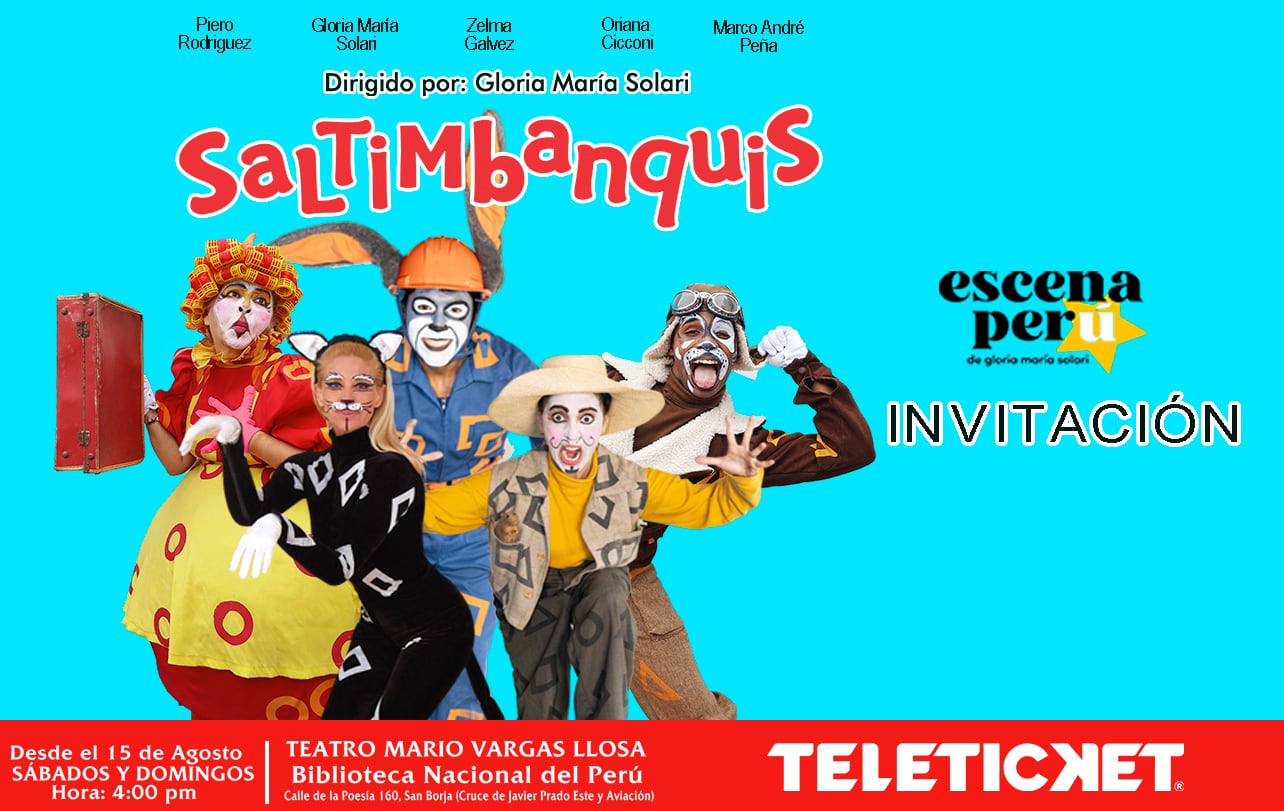 La obra teatral infantil Saltimbanquis, dirigida por Gloria María Solari, se presenta en el Teatro Mario Vargas Llosa de San Borja a partir del 15 de agosto.