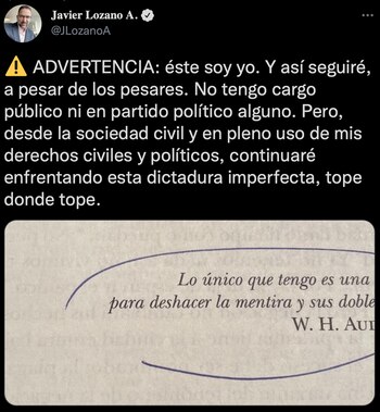 Javier Lozano mandó mensaje por