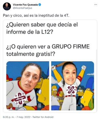 Fox criticó a Sheinbaum en