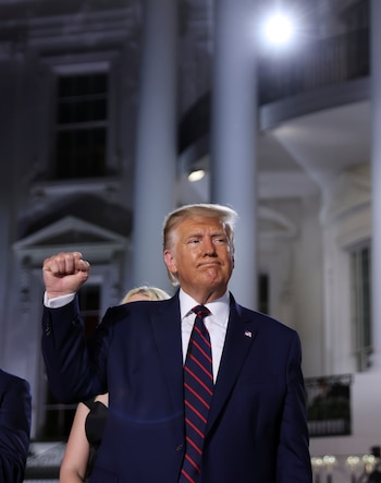 Donald Trump durante la última