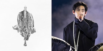 La estética de V mezcla la elegancia del Seonbi con superposiciones contemporáneas, creando una imagen serena y carismática del Doryeong moderno - (Cortesía de Songzio)