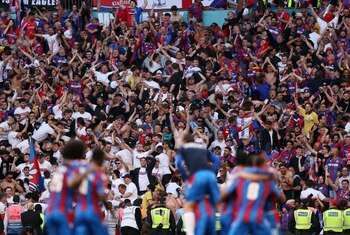 La hinchada del Crystal Palace disfrutando de su primer título-crédito David Klein/REUTERS