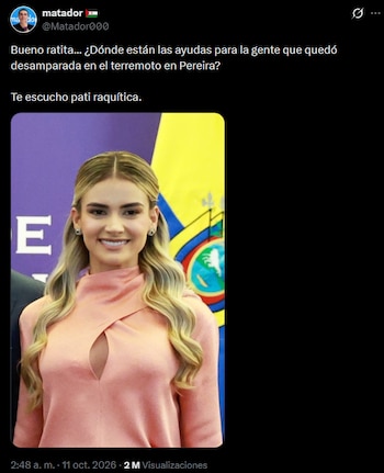 La publicación objeto de la denuncia en la red social X acumuló más de 36.000 visualizaciones y cientos de respuestas en pocas horas - crédito @Matador000/X