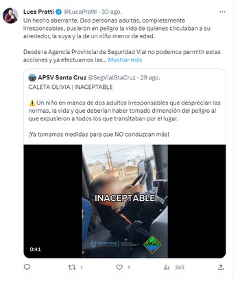 La opinión de gobernador ante