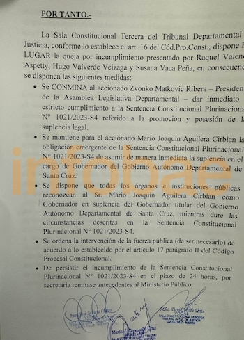 La resolución judicial con la