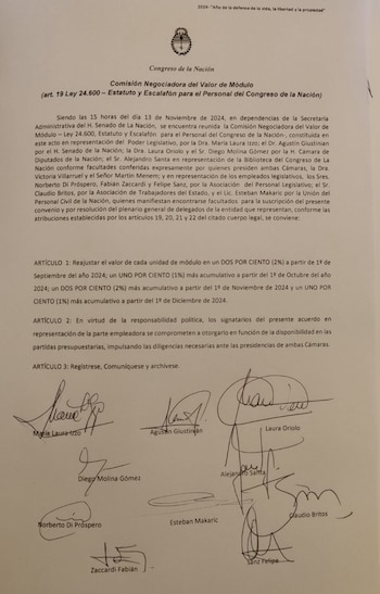 El acuerdo paritario firmado este