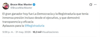 El presidente de la Andi apoyó los resultados de los comicios presidenciales del 31 de mayo - crédito @BruceMacMaster/X