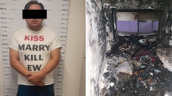 Prisión preventiva al acusado de incendiar el departamento donde vivía su esposa y su bebé: así quedó la vivienda tras el ataque