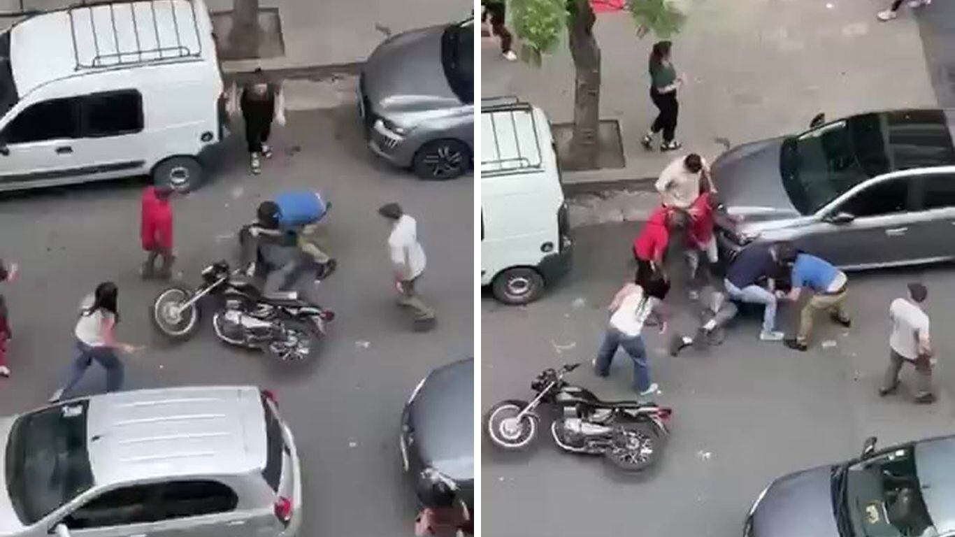 Un motochorro, conocido como el “ladrón de la Titán Negra”, fue reducido y golpeado por un grupo de vecinos en Nueva Córdoba (Captura de video)