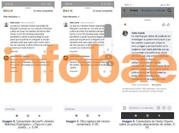Mensajes captados en redes sociales por el denunciante - crédito suministrado a Infobae